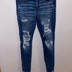 Size 10 dark wash ripped American Eagle jeans